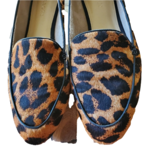 Women's size 10 all Leather Calf Hair animal print flats. Talbots.